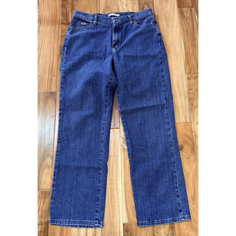 Lee Relaxed Straight Leg Jeans Womens 12 Blue Mid Rise Denim